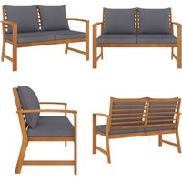 Vidaxl - Gartenbank 120 cm mit Dunkelgrauen Kissen Massivholz Akazie - Holzbank - Gartenbank - Akazienholz - Outdoor Möbel - Balkonmöbeln - Home & Vidaxl - Gartenbank 120 cm mit Dunkelgrauen Kissen Massivholz Akazie - Holzbank - Gartenbank - Akazienholz - Outdoor Möbel - Balkonmöbeln - Home & von VIDAXL