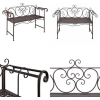 Vidaxl - Gartenbank 132 cm Stahl Antik Braun - Gartenbank - Metall Gartenbank - Gartenmöbel - Balkonmöbel - Outdoor Möbel - Home & Living von VIDAXL