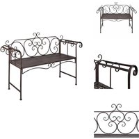 Vidaxl - Gartenbank 132 cm Stahl Antik Braun - Gartenbank - Metall Gartenbank - Gartenmöbel - Balkonmöbel - Outdoor Möbel von VIDAXL