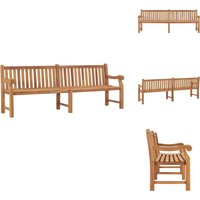 Vidaxl - Gartenbank 228 cm Massivholz Teak - Gartenbank - Teakholz - Outdoormöbel - Gartenmöbel - Terrasse von VIDAXL