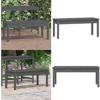 Gartenbank Grau 109x44x45 cm Massivholz Kiefer - Gartenbank - Holzmöbel - Gartenmöbel - Outdoor Möbel - Kiefernholz - Home & Living von VIDAXL