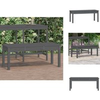 Gartenbank Grau 109x44x45 cm Massivholz Kiefer - Gartenbank - Holzmöbel - Gartenmöbel - Outdoor Möbel - Kiefernholz von VIDAXL