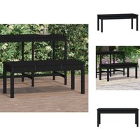Gartenbank Schwarz 109x44x45 cm Massivholz Kiefer - Gartenbank - Holzmöbel - Gartenmöbel - Outdoor Möbel - Kiefernholz von VIDAXL