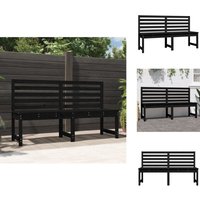 Gartenbank Schwarz 157,5 cm Massivholz Kiefer - Gartenbank - Holzmöbel - Gartenmöbel - Kiefernholz - Terrassenmöbeln von VIDAXL