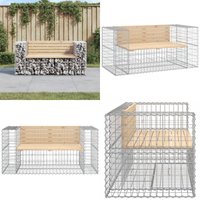 Vidaxl - Gartenbank aus Gabionen 143x71x65,5 cm Massivholz Kiefer - Gartenbank - Holzbank - Kiefernbank - Gabionsofa - Aussenbank - Home & Living von VIDAXL