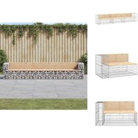 Vidaxl - Gartenbank aus Gabionen 347x71x65,5 cm Massivholz Kiefer - Gartenzubehör - Gartenbank - Kiefernholz - Gabione - Gartenmöbeln von VIDAXL