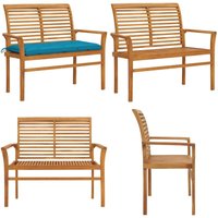 Vidaxl - Gartenbank mit Hellblauer Auflage 112 cm Massivholz Teak - Gartenbank - Teakholz Gartenbank - Outdoor Bank - Terrasse Bank - Esszimmerset Vidaxl - Gartenbank mit Hellblauer Auflage 112 cm Massivholz Teak - Gartenbank - Teakholz Gartenbank - Outdoor Bank - Terrasse Bank - Esszimmerset von VIDAXL