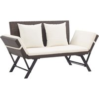 Vidaxl - Gartenbank mit Kissen Braun 176 cm Poly Rattan Vidaxl - Gartenbank mit Kissen Braun 176 cm Poly Rattan von VIDAXL