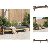 Gartenbank mit Kissen Grau Poly Rattan Akazie - Gartenbank - Outdoor Möbel - Rattan Gartenmöbel - Gartenlounge - Terrasse von VIDAXL