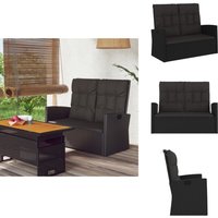 Gartenbank mit Liegefunktion & Kissen Schwarz 118cm Poly Rattan - Gartenbank - Relaxbank - Rattan Möbel - Gartenmöbeln - Outdoor Möbel Gartenbank mit Liegefunktion & Kissen Schwarz 118cm Poly Rattan - Gartenbank - Relaxbank - Rattan Möbel - Gartenmöbeln - Outdoor Möbel von VIDAXL