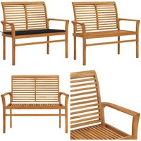 Vidaxl - Gartenbank mit Schwarzer Auflage 112 cm Massivholz Teak - Gartenbank - Teakholz Gartenmöbel - Outdoor Bank - Gartenzubehör - Terrasse Vidaxl - Gartenbank mit Schwarzer Auflage 112 cm Massivholz Teak - Gartenbank - Teakholz Gartenmöbel - Outdoor Bank - Gartenzubehör - Terrasse von VIDAXL