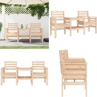Vidaxl - Gartenbank mit Tisch 2-Sitzer Massivholz Kiefer - Gartenbank - Holz Gartenbank - Kieferngartenbank - Outdoor Bank - Gartenmöbeln - Home & Vidaxl - Gartenbank mit Tisch 2-Sitzer Massivholz Kiefer - Gartenbank - Holz Gartenbank - Kieferngartenbank - Outdoor Bank - Gartenmöbeln - Home & von VIDAXL