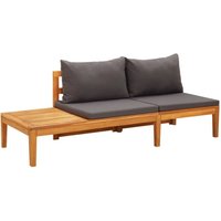 Gartenbank mit Tisch & Dunkelgrauen Kissen Massivholz Akazie - Vidaxl Gartenbank mit Tisch & Dunkelgrauen Kissen Massivholz Akazie - Vidaxl von VIDAXL