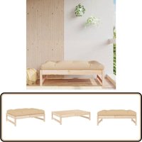 Gartenhocker 120x80 cm Massivholz Kiefer - Gartenstuhl - Holzsessel - Gartenlounge - Gartenmöbeln - Rattan Sessel von VIDAXL