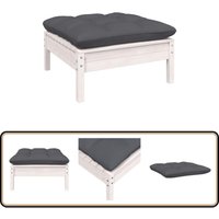 Vidaxl - Gartenhocker mit Anthrazit Kissen Weiß Kiefer Massivholz - Gartenzubehör - Gartenstuhl - Gartenlounge - Outdoor Möbel - Kiefernholzmöbel von VIDAXL