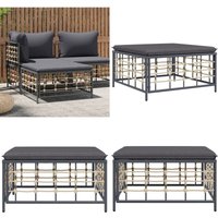 Gartenhocker mit Dunkelgrauem Kissen Poly Rattan - Gartenhocker - Sitzmöbeln - Outdoor Möbel - Lounge Set - Rattan Gartenmöbel - Home & Living von VIDAXL