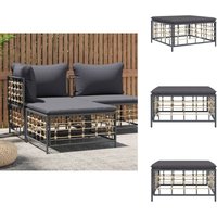 Gartenhocker mit Dunkelgrauem Kissen Poly Rattan - Gartenhocker - Sitzmöbeln - Outdoor Möbel - Lounge Set - Rattan Gartenmöbel von VIDAXL