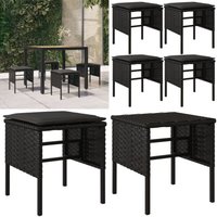 Vidaxl - Gartenhocker mit Kissen 4 Stk. Schwarz Poly Rattan - Gartenhocker - Sitzsack - Outdoor Möbel - Balkonmöbel - Terrasse - Home & Living von VIDAXL