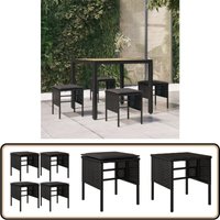 Vidaxl - Gartenhocker mit Kissen 4 Stk. Schwarz Poly Rattan - Gartenhocker - Sitzsack - Outdoor Möbel - Balkonmöbel - Terrasse von VIDAXL