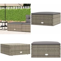 Gartenhocker mit Kissen Grau Poly Rattan - Gartenhocker - Outdoormöbel - Lounge Set - Rattan Gartenmöbel - Polyethylen Furniture - Home & Living von VIDAXL
