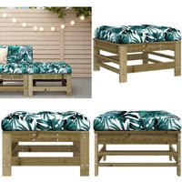 Gartenhocker mit Kissen Kiefernholz Imprägniert - Gartenstuhl - Holzsessel - Gartenlounge - Balkonmöbeln - Esszimmerstühle - Home & Living von VIDAXL