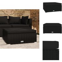 Gartenhocker mit Kissen Schwarz 70x70x30 cm Poly Rattan - Gartenzubehör - Gartenstuhl - Outdoor Möbel - Lounge Set - Außenmöbeln Gartenhocker mit Kissen Schwarz 70x70x30 cm Poly Rattan - Gartenzubehör - Gartenstuhl - Outdoor Möbel - Lounge Set - Außenmöbeln von VIDAXL