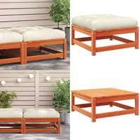 Vidaxl - Gartenhocker mit Kissen Wachsbraun Massivholz Kiefer - Gartenhocker - Holzfußhocker - Outdoor Hocker - Terrasse Möbel - Gartenmöbeln - Home von VIDAXL