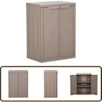 Vidaxl - Gartenschrank Braun 65x45x88 cm pp Holz-Optik - Lagerschrank - Garderobenfach - Stauraum - Outdoormöbel - Polypropylen von VIDAXL
