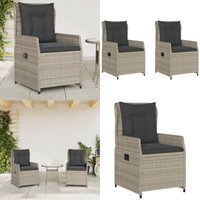 Vidaxl - Gartensessel 2 Stk. Verstellbar Hellgrau Poly Rattan - Gartenstuhl - Esszimmerstuhl - Outdoormöbel - Balkonmöbel - Terrassenmöbel - Home & Vidaxl - Gartensessel 2 Stk. Verstellbar Hellgrau Poly Rattan - Gartenstuhl - Esszimmerstuhl - Outdoormöbel - Balkonmöbel - Terrassenmöbel - Home & von VIDAXL