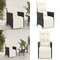 Vidaxl - Gartensessel Verstellbar mit Kissen Schwarz Poly Rattan - Gartenstuhl - Relaxsessel - Loungesessel - Outdoor Möbel - Gartenmöbel - Home & Vidaxl - Gartensessel Verstellbar mit Kissen Schwarz Poly Rattan - Gartenstuhl - Relaxsessel - Loungesessel - Outdoor Möbel - Gartenmöbel - Home & von VIDAXL