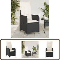 Vidaxl - Gartensessel Verstellbar mit Kissen Schwarz Poly Rattan - Gartenstuhl - Relaxsessel - Loungesessel - Outdoor Möbel - Gartenmöbel von VIDAXL