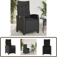 Gartensessel mit Fußteil Verstellbar Schwarz Poly Rattan - Gartenstuhl - Relaxsessel - Outdoor Möbel - Gartenmöbel - Polyethylen-Rattan von VIDAXL