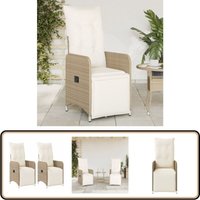 Vidaxl - Gartensessel mit Kissen 2 Stk. Verstellbar Beige Poly Rattan - Gartenstuhl - Lounge Chair - Liegesessel - Rattan Sessel - Gartenmöbel Vidaxl - Gartensessel mit Kissen 2 Stk. Verstellbar Beige Poly Rattan - Gartenstuhl - Lounge Chair - Liegesessel - Rattan Sessel - Gartenmöbel von VIDAXL