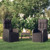 Gartensessel mit Kissen 2 Stk. Verstellbar Schwarz Poly Rattan - Vidaxl Gartensessel mit Kissen 2 Stk. Verstellbar Schwarz Poly Rattan - Vidaxl von VIDAXL