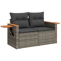 Vidaxl - Gartensofa 2-Sitzer mit Kissen Grau Poly Rattan Vidaxl - Gartensofa 2-Sitzer mit Kissen Grau Poly Rattan von VIDAXL