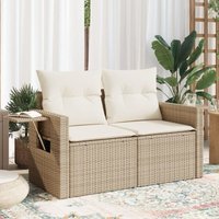 Vidaxl - Gartensofa mit Kissen 2-Sitzer Beige Poly Rattan Vidaxl - Gartensofa mit Kissen 2-Sitzer Beige Poly Rattan von VIDAXL