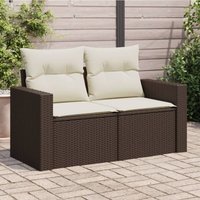 Gartensofa mit Kissen 2-Sitzer Braun Poly Rattan - Vidaxl Gartensofa mit Kissen 2-Sitzer Braun Poly Rattan - Vidaxl von VIDAXL