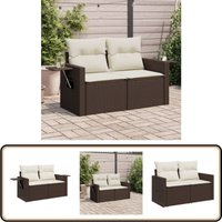 Vidaxl - Gartensofa mit Kissen 2-Sitzer Braun Poly Rattan - Gartensofa - Outdoor Möbel - Balkonmöbel - Rattanmöbel - Gartenlounge Vidaxl - Gartensofa mit Kissen 2-Sitzer Braun Poly Rattan - Gartensofa - Outdoor Möbel - Balkonmöbel - Rattanmöbel - Gartenlounge von VIDAXL