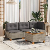 Vidaxl - Gartensofa mit Kissen 3-Sitzer Grau Poly Rattan Vidaxl - Gartensofa mit Kissen 3-Sitzer Grau Poly Rattan von VIDAXL