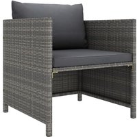 Bonnevie - Gartensofa,Lounge-Sofa mit Kissen Grau Poly Rattan vidaXL von BONNEVIE