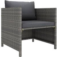 Vidaxl - Gartensofa,Lounge-Sofa mit Kissen Grau Poly Rattan von VIDAXL