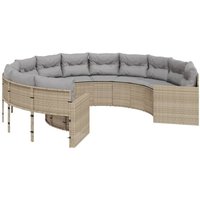 Gartensofa mit Kissen Rund Beige Poly-Rattan Vidaxl Gartensofa mit Kissen Rund Beige Poly-Rattan Vidaxl von VIDAXL