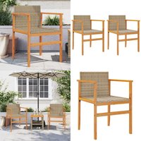 Gartenstühle 2 Stk. Beige Poly Rattan und Massivholz - Gartensaßsessel - Gartenstühle - Outdoor Möbel - PE-Rattan - Gartenmöbel Beige - Home & Living Gartenstühle 2 Stk. Beige Poly Rattan und Massivholz - Gartensaßsessel - Gartenstühle - Outdoor Möbel - PE-Rattan - Gartenmöbel Beige - Home & Living von VIDAXL