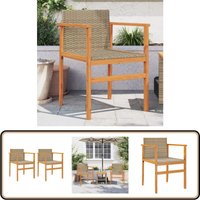 Gartenstühle 2 Stk. Beige Poly Rattan und Massivholz - Gartensaßsessel - Gartenstühle - Outdoor Möbel - PE-Rattan - Gartenmöbel Beige Gartenstühle 2 Stk. Beige Poly Rattan und Massivholz - Gartensaßsessel - Gartenstühle - Outdoor Möbel - PE-Rattan - Gartenmöbel Beige von VIDAXL