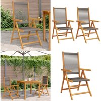 Vidaxl - Gartenstühle 2 Stk. Grau Massivholz Akazie und Polypropylen - Gartenstühle - Holz Gartenmöbel - Akasienholzmöbel - Gartenstuhl Grau - Lounge von VIDAXL