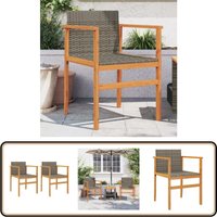 Gartenstühle 2 Stk. Grau Poly Rattan und Massivholz - Gartensaison - Gartenmöbel - Outdoor Furniture - Esszimmerset - Balkonmöbel Gartenstühle 2 Stk. Grau Poly Rattan und Massivholz - Gartensaison - Gartenmöbel - Outdoor Furniture - Esszimmerset - Balkonmöbel von VIDAXL