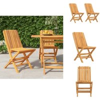 Vidaxl - Gartenstühle 2 Stk. Klappbar 47x47x89 cm Massivholz Teak - Holz Gartenstuhl - Gartenmöbeln - Outdoor Möbel - Balkonmöbel - Terrasse von VIDAXL