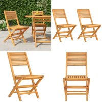Vidaxl - Gartenstühle 2 Stk. Klappbar 47x62x90 cm Massivholz Teak - Teakholzgartenstuhl - Klappstuhl Garten - Outdoor Möbel - Gartenmöbel Set von VIDAXL