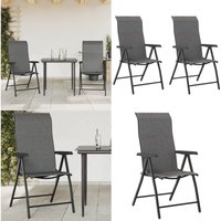 Vidaxl - Gartenstühle 2 Stk. Klappbar Grau Poly Rattan - Gartensessel - Gartenmöbel - Outdoor Möbel - Esszimmergarnitur - Balkonmöbel - Home & Living von VIDAXL