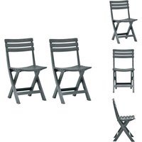 Gartenstühle 2 Stk. Klappbar Kunststoff Grün - Gartensaßsessel - Gartenstühle - Kunststoffe Möbel - Outdoor Furniture - Wetterfest von VIDAXL